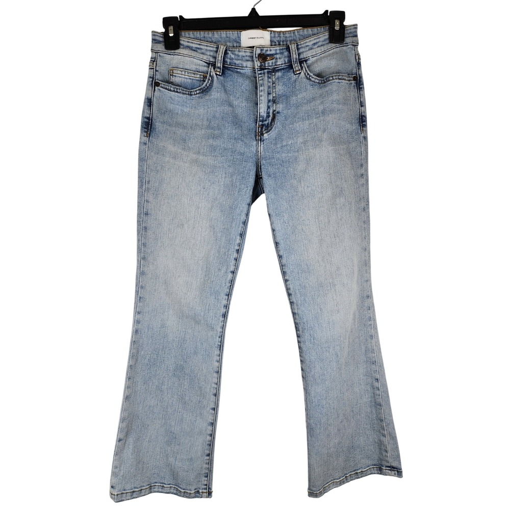 Current Elliott Women Light Wash Cropped Flare Jeans Size 30 Blue Denim
